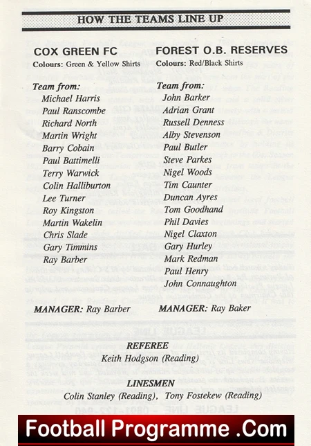 Cox Green v Forest Old Boys 1994 - Berkshire Cup Final - Image 3