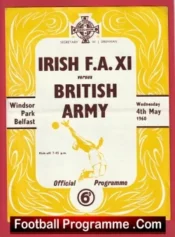 Irish FA X1 v British Army 1960 – Windsor Park Belfast Ireland