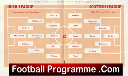 Irish League v Scottish League 1960 - Windsor Park Belfast Ireland - Image 3