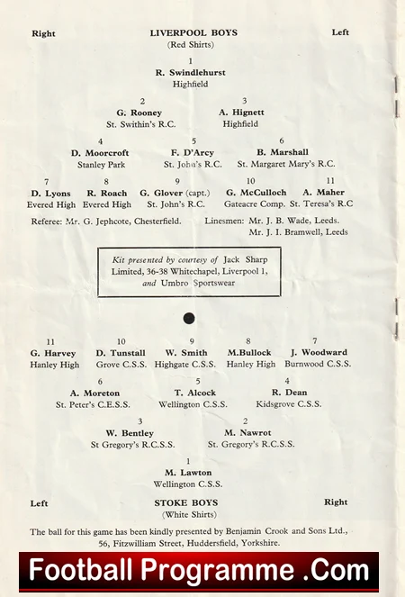 Liverpool Boys v Stoke Boys 1962 - Cup Final 2nd Leg - Image 3