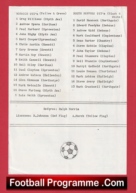 Norwich City v South Suffolk 1980 - Schoolboys Under 15 U15 - Image 3