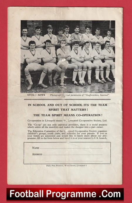 Liverpool Boys v Stoke Boys 1962 - Cup Final 2nd Leg - Image 4