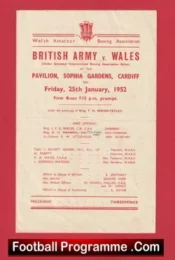 Wales v British Army Boxing Tournament Pavillion Sophia Gardens Cardiff 1952