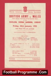 Wales v British Army Boxing Tournament Pavillion Sophia Gardens Cardiff 1952