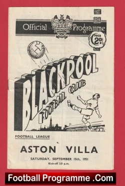 Blackpool v Aston Villa 1951