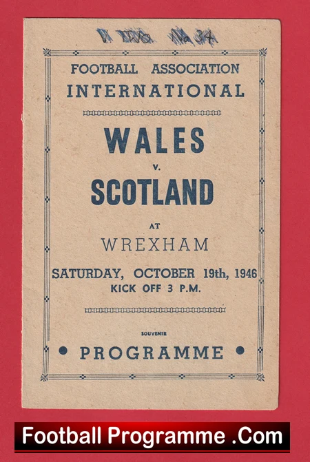 Wales v Scotland 1946 - at Wrexham Pirate Football Programme - Image 2
