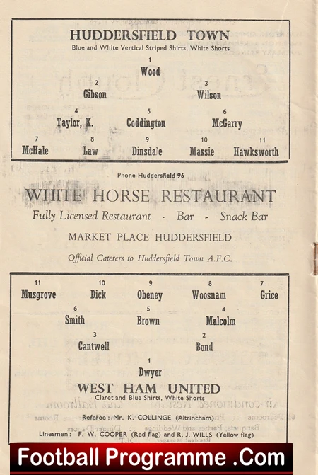 Huddersfield Town v West Ham 1960 - Denis Law - Image 3