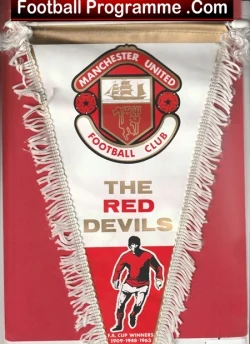 Manchester United Pennant Flag Man Utd 1960s