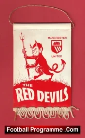 Manchester United Pennant Flag Man Utd 1960s Unusual