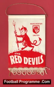 Manchester United Pennant Flag Man Utd 1960s Unusual