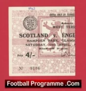 Scotland v England 1962 – Match Ticket