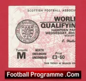 Scotland v Australia 1985 – Ticket Alex Ferguson Manager