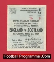 England v Scotland 1957 – Football Ticket – Duncan Edwards
