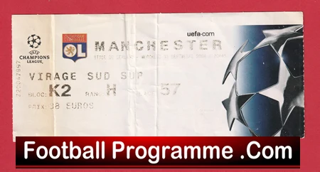 Olympique Lyonnais v Manchester United 2004 Football Ticket France - Image 2
