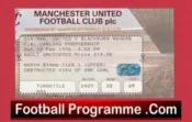 Manchester United v Blackburn Rovers 1996 – Match Ticket