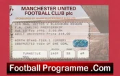 Manchester United v Blackburn Rovers 1996 – Match Ticket