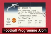 Manchester United v Glasgow Rangers 2003 – Man Utd Football Ticket