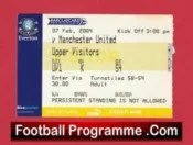 Everton v Manchester United 2004 – Football Match Ticket