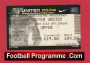 Leeds United v Manchester United 2003 – Match Ticket