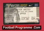 Leeds United v Manchester United 2003 – Match Ticket