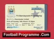 Manchester City v Manchester United 2004 – Match Ticket First Derby 1st