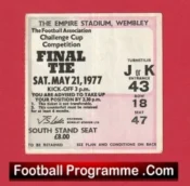 Manchester United v Liverpool 1977 – FA Cup Final Match Ticket