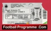 Royal Antwerp v Manchester United 2009 – Match Ticket