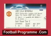 Manchester United v Lille 2007 – Football Ticket