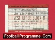 Charlton Athletic v Manchester United 2003 – Match Ticket