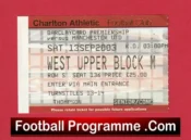 Charlton Athletic v Manchester United 2003 – Match Ticket