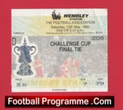 Crystal Palace v Manchester United 1990 League Cup Final Ticket