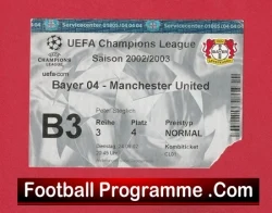 Bayern Leverkusen v Manchester United 2002 - Match Ticket Germany