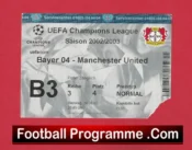 Bayern Leverkusen v Manchester United 2002 – Match Ticket Germany