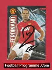 Manchester United Rio Ferdinand Autograph Signed Football Card Man Utd