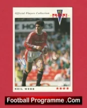 Manchester United Neil Webb Autograph Signed Football Card Man Utd