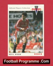 Manchester United Neil Webb Autograph Signed Football Card Man Utd