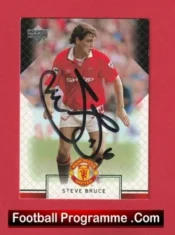Manchester United Steve Bruce Man Utd Signed Football Card Autographed
