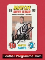 Manchester United Lee Sharpe Autograph Signed Football Card Man Utd