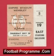 Portugal v Russia Soviet Union 1966 Word Cup Ticket 4th Final