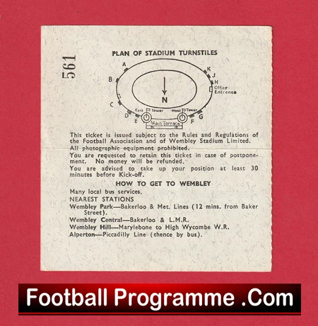England v Portugal 1966 - Ticket World Cup Genuine Semi Final - Image 3