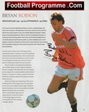 Manchester United Bryan Robson Autograph Signed Picture Man Utd