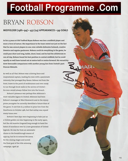 Manchester United Bryan Robson Autograph Signed Picture Man Utd - Image 2