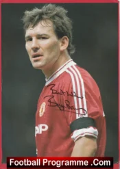 Manchester United Bryan Robson Autograph Signed Picture Man Utd
