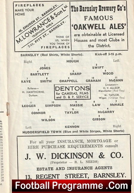 Barnsley v Huddersfield Town 1958 - Denis Law - Image 3