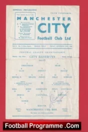 Manchester City v Manchester United 1966 – Reserves Signed Carlo Sartori