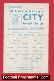 Manchester City v Manchester United 1966 – Reserves Signed Carlo Sartori
