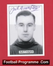 Manchester United Jack Crompton Autograph Signed Football Card Man Utd