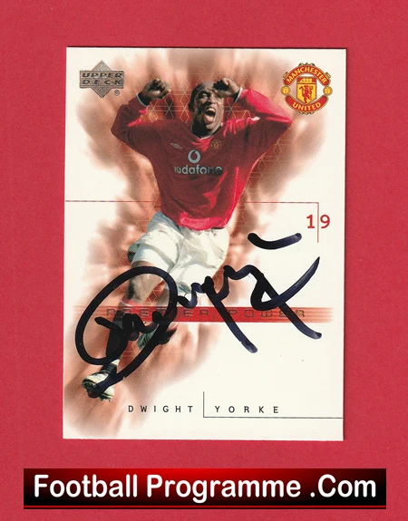 Manchester United Dwight Yorke Autograph Signed Football Card Man Utd - Image 2