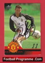 Manchester United Ryan Giggs Autograph Signed Football Card Man Utd