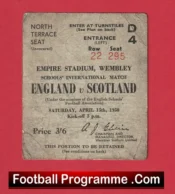 England v Scotland 1950 – Football Match Ticket Wembley